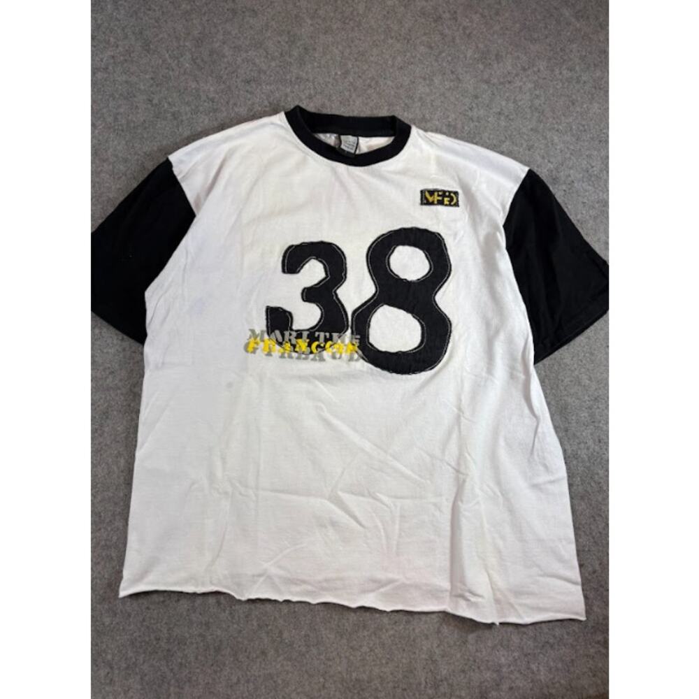 VTG 90s Y2K Marithe Francois Girbaud MFG #38 Shirt Mens L White Black Streetwear